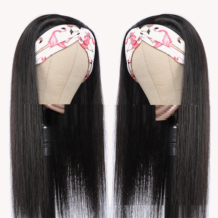 Human Hair Straight Headband wig