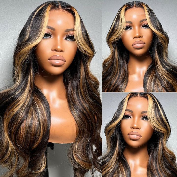 Highlight Ombre Lace Front Wavy Lace Glueless Wig