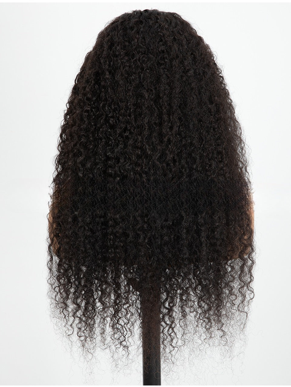Lace-front Wig With Small Curls, Fluffy And Long Black Hair