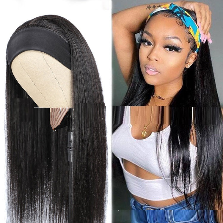 Human Hair Straight Headband wig