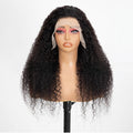 Lace-front Wig With Small Curls, Fluffy And Long Black Hair