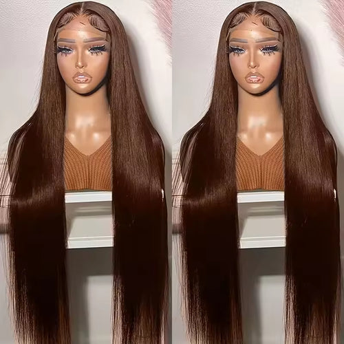 13x4 HD Lace Front Wig, Human Hair, Natural Brazilian Brown Wig, Women's Unprocessed Virgin Hair Wig